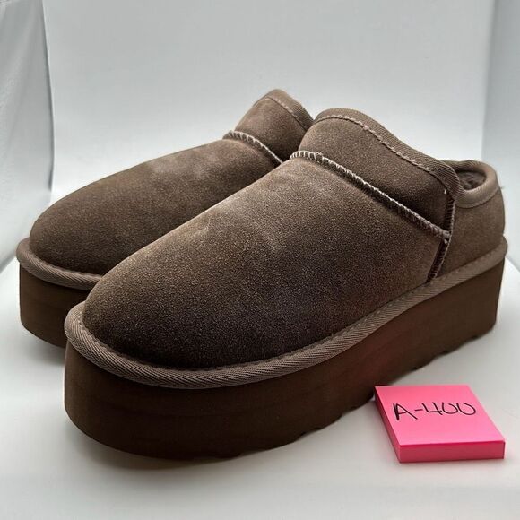 CUSHIONAIRE Women's Genuine Suede Cozy Mule Platform +Memory Foam 8.5 TAUPE - Picture 3 of 7